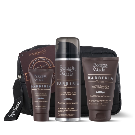 Set cadou ingrijire delicata, cu ulei de masline - Barberia Toscana, 200 ML, 50 ML, 75 ML