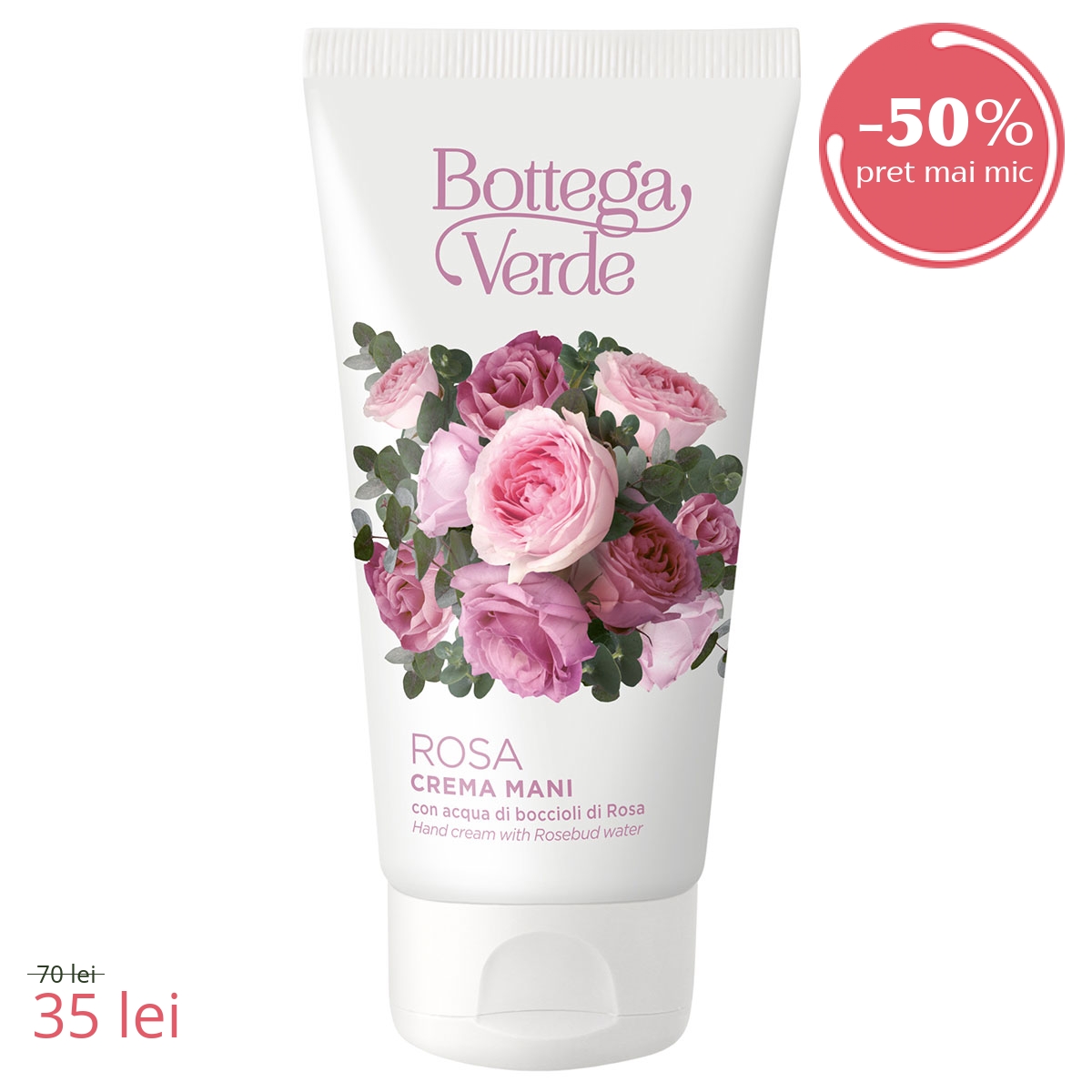 Crema de maini, delicata, cu aroma de trandafiri - Rosa, 75 ML - Rosa, 75 ML